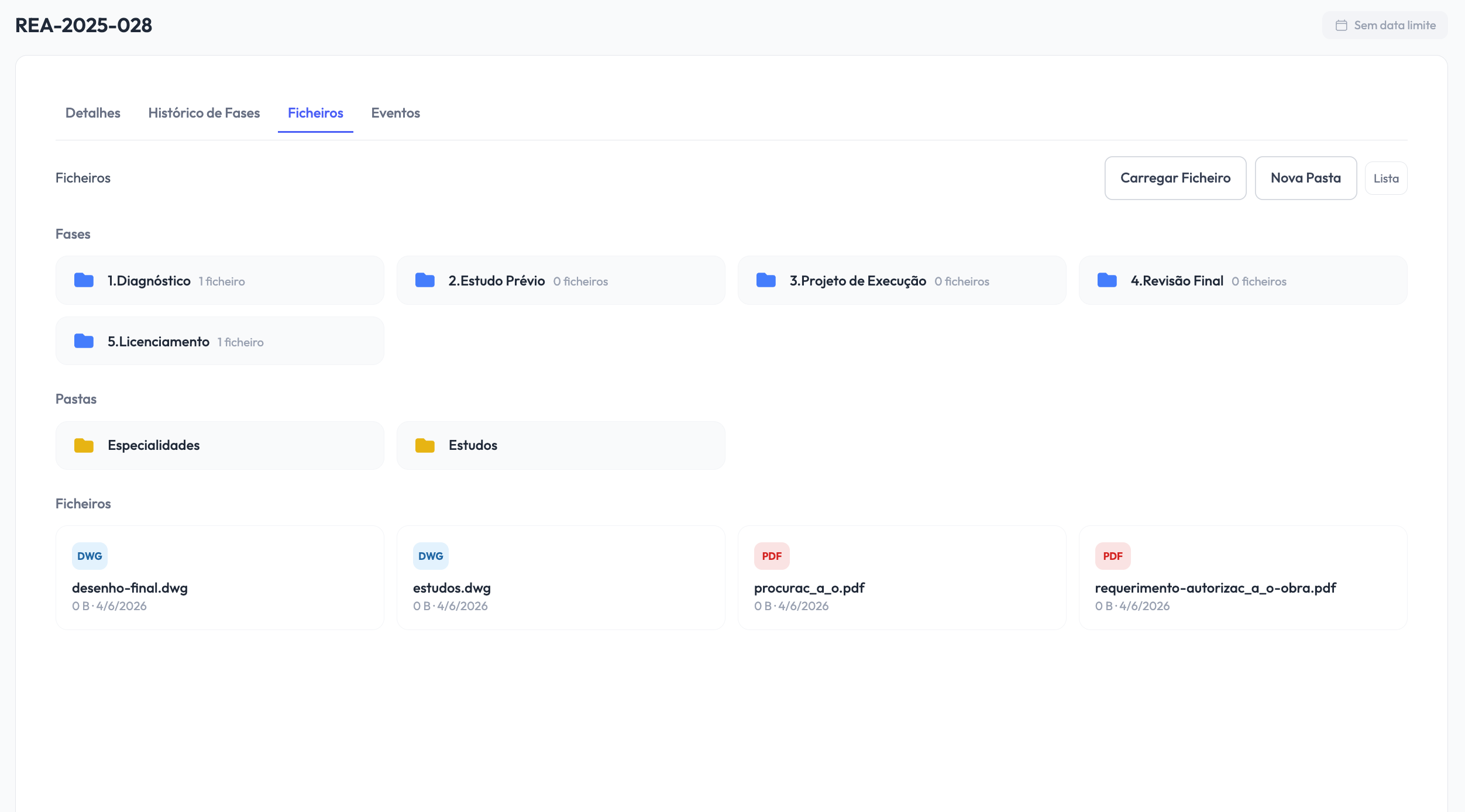 File management dashboard